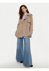 JOOP! Trencz Carrie 10018890 30044820 Beżowy Regular Fit. Kolor: beżowy. Materiał: syntetyk, bawełna