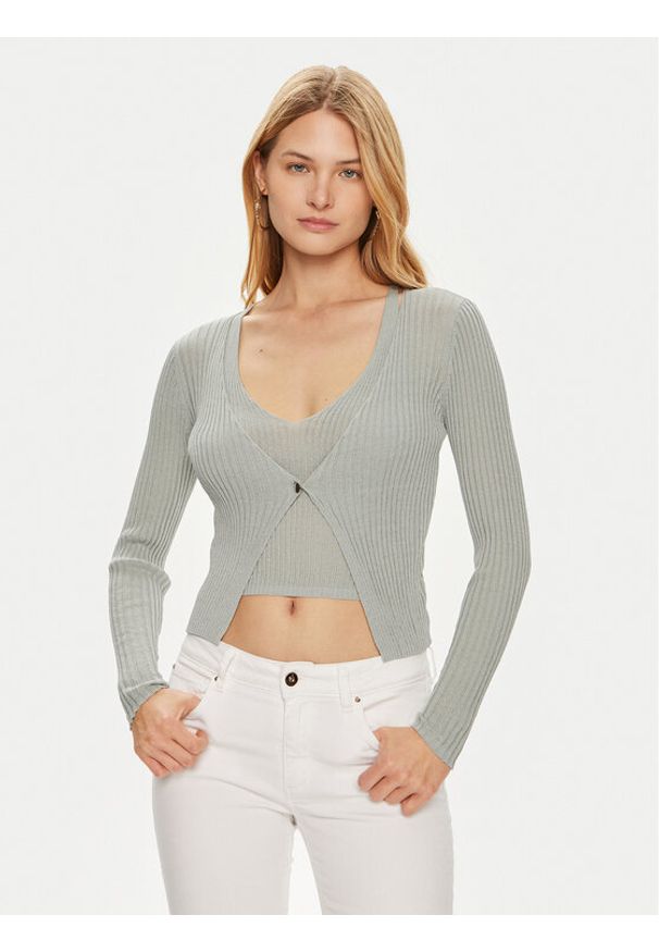 Guess Sweter W4YR37 Z3G32 Zielony Regular Fit. Kolor: zielony. Materiał: wiskoza