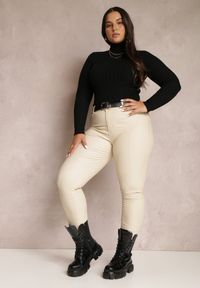 Renee - Jasnobeżowe Spodnie Skinny Push Up Zilli. Kolekcja: plus size. Kolor: beżowy #2