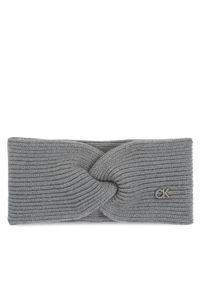 Calvin Klein Opaska materiałowa Re-Lock Twisted Headband K60K610389 Szary. Kolor: szary. Materiał: wiskoza