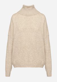 Born2be - Beżowy Golf z Wełną i Wiskozą o Prostym Kroju Elrinnis. Okazja: na co dzień. Typ kołnierza: golf. Kolor: beżowy. Materiał: wiskoza, wełna. Długość rękawa: długi rękaw. Długość: długie. Styl: casual, elegancki #7