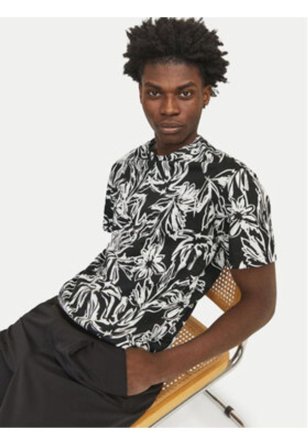 Jack & Jones T-Shirt Lafayette 12250434 Czarny Relaxed Fit. Kolor: czarny. Materiał: bawełna