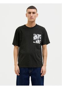 Jack & Jones - Jack&Jones T-Shirt Split 12272995 Czarny Regular Fit. Kolor: czarny. Materiał: bawełna