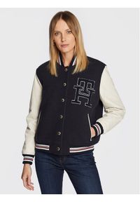 TOMMY HILFIGER - Tommy Hilfiger Kurtka bomber Blend WW0WW37308 Granatowy Regular Fit. Kolor: niebieski. Materiał: wełna #1