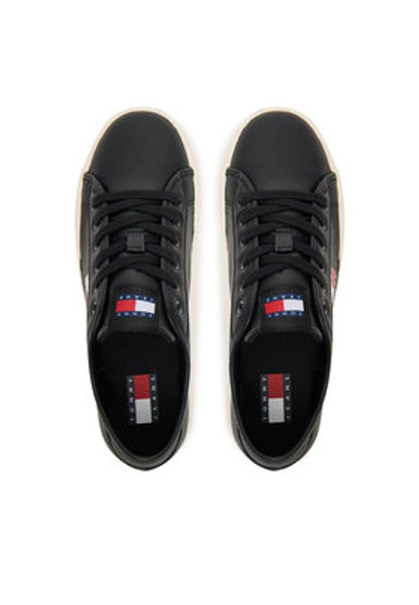 Tommy Jeans Tenisówki Tjw Lightweight Court EN0EN02875 Czarny. Kolor: czarny. Materiał: skóra