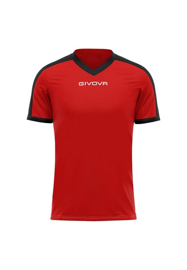 Givova - Męska Koszulka Interlock Revolution. Kolor: czerwony, wielokolorowy, czarny