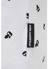 Karl Lagerfeld koszula nocna damska kolor biały. Kolor: biały. Materiał: materiał, dzianina. Długość: krótkie. Wzór: nadruk #3