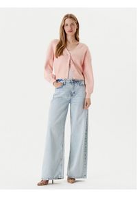 Guess Kardigan W5YR07 Z2ZK2 Różowy Oversize. Kolor: różowy. Materiał: bawełna