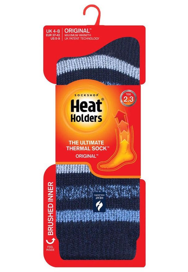 HEAT HOLDERS - Skarpetki Termiczne 37-42: Niezrównana Ciepło i Wygoda. Kolor: niebieski. Materiał: akryl, elastan, poliester, nylon