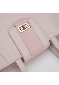 Wittchen - Torba shopperka z ozdobnym zapięciem. Kolor: różowy. Wzór: haft, aplikacja. Dodatki: z haftem. Materiał: skórzane. Styl: klasyczny, elegancki #2