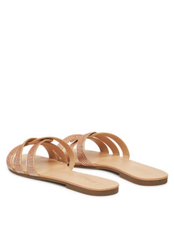 ONLY Shoes Klapki 15340950 Różowe złoto. Kolor: różowy, złoty, wielokolorowy. Materiał: materiał