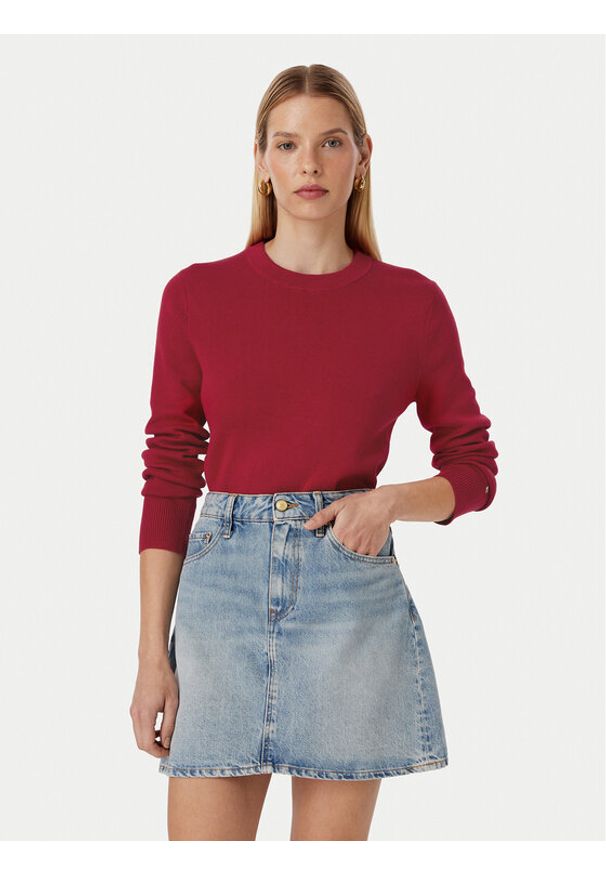 TOMMY HILFIGER - Tommy Hilfiger Sweter Full WW0WW52298 Czerwony Regular Fit. Kolor: czerwony. Materiał: bawełna
