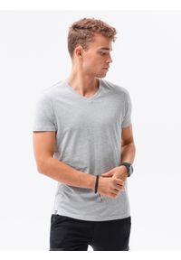 Ombre Clothing - Zestaw koszulek bawełnianych V-NECK 3-pak - mix V15 Z29 - XL. Kolor: czarny. Materiał: bawełna. Wzór: melanż
