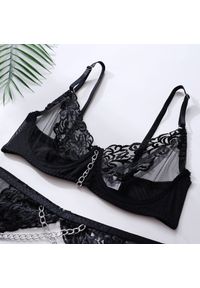Intica - Koronkowy zestaw bielizny z finezyjnymi detalami Borjanka. Kolor: czarny. Materiał: koronka. Wzór: aplikacja #10