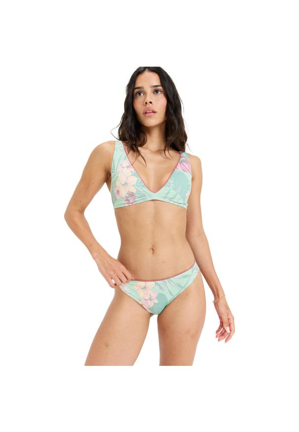 Roxy - Majtki bikini typu cheeky dla Kobiety INTO THE SUN Zielony. Kolor: zielony. Materiał: elastan, poliester, materiał