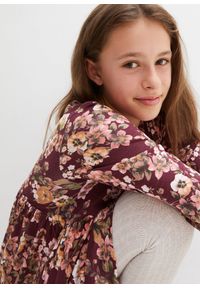 bonprix - Sukienka z dżerseju z czystej bawełny (2 szt.). Kolor: niebieski, czerwony. Materiał: jersey, bawełna. Wzór: nadruk, kwiaty #2