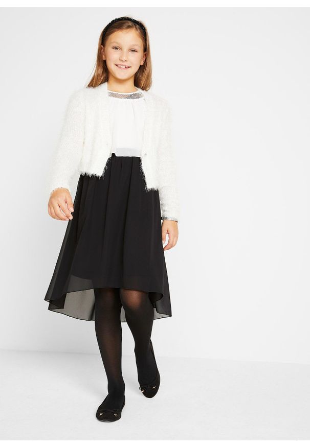 bonprix - Sukienka szyfonowa. Kolor: biały. Materiał: szyfon