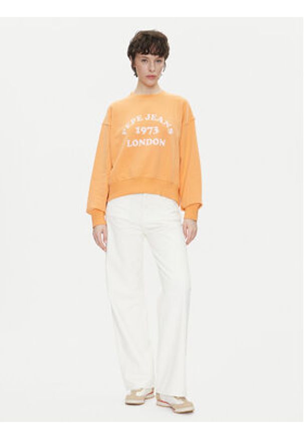 Pepe Jeans Bluza Venus PL581487 Pomarańczowy Loose Fit. Kolor: pomarańczowy. Materiał: bawełna