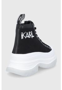 Karl Lagerfeld trampki LUNA damskie kolor czarny. Nosek buta: okrągły. Zapięcie: sznurówki. Kolor: czarny. Materiał: guma. Obcas: na platformie