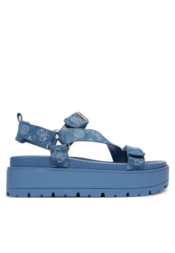 Guess Sandały FLJFTT DEN03 Niebieski. Kolor: niebieski. Materiał: materiał
