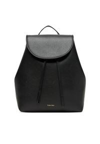 Calvin Klein Plecak Foil Logo Flap Backpack LV04F3297G Czarny. Kolor: czarny. Materiał: skóra