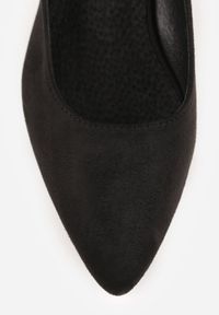 Born2be - Czarne Sandały na Zdobionym Obcasie Vices Bez Pięty ze Skórzaną Wkładką z Eranielis. Okazja: na co dzień. Zapięcie: sprzączka. Kolor: czarny. Materiał: skóra. Wzór: aplikacja. Obcas: na obcasie. Styl: glamour, casual, elegancki. Wysokość obcasa: średni #5