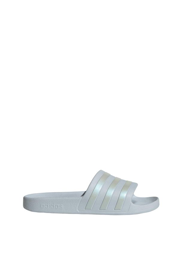 Adidas - Klapki adilette Aqua. Kolor: szary, niebieski, wielokolorowy. Styl: elegancki, sportowy