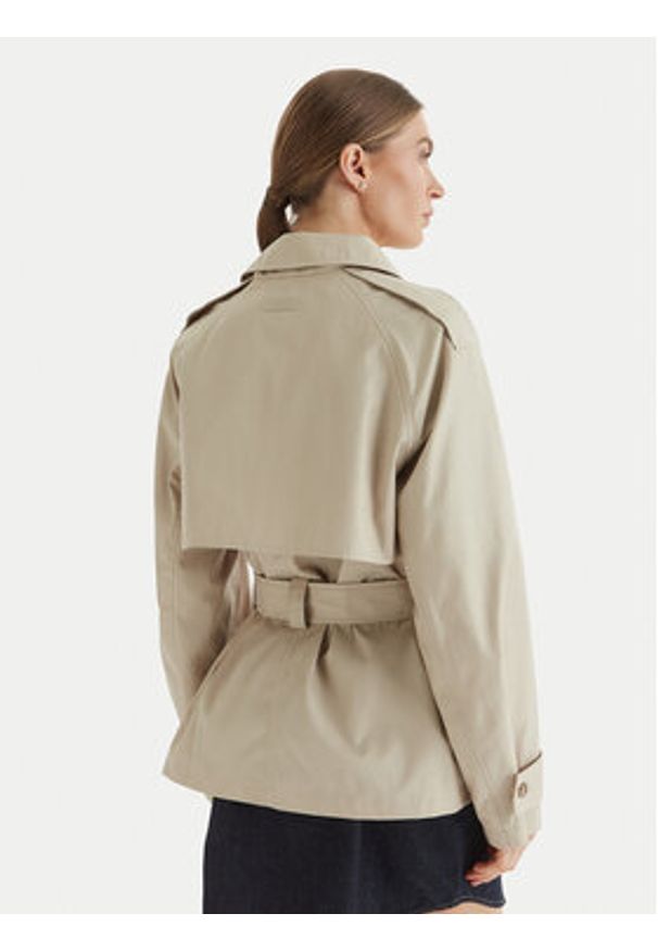 Calvin Klein Trencz LV044B540G Beżowy Regular Fit. Kolor: beżowy. Materiał: syntetyk, bawełna