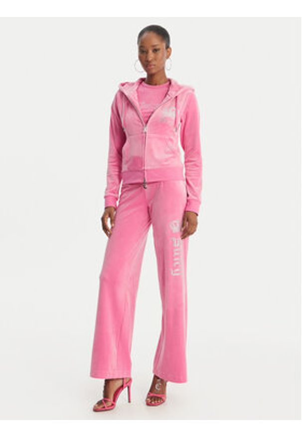 Juicy Couture Spodnie dresowe Gothic Crown JCBBJ126806 Różowy Straight Leg. Kolor: różowy. Materiał: syntetyk