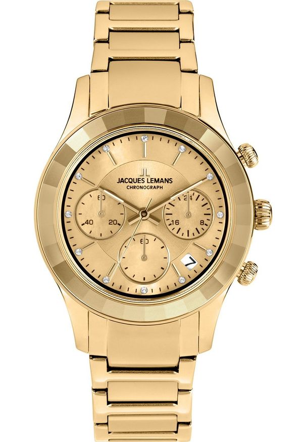 Zegarek Jacques Lemans Zegarek damski Jacques Lemans 1-2151H CYRKONIE złoty. Kolor: złoty