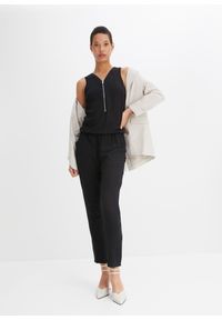 bonprix - Kombinezon bez rękawów. Kolor: czarny. Długość rękawa: bez rękawów. Styl: elegancki #3