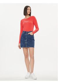 Pepe Jeans Spódnica jeansowa Winnie PL901097 Granatowy Regular Fit. Kolor: niebieski. Materiał: bawełna #4