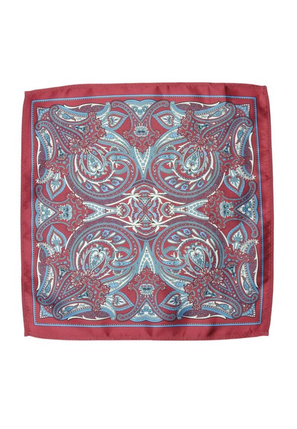 Alties - Poszetka Męska ALTIES, Bordowo-Niebieska Wzór Paisley, Łezki, Męska, Elegancka. Kolor: czerwony, wielokolorowy, niebieski. Materiał: poliester. Wzór: paisley