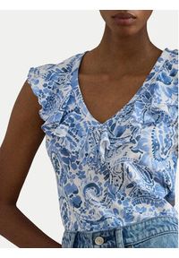 Lauren Ralph Lauren - LAUREN RALPH LAUREN Bluzka 200P13316001 Niebieski jasny Slim Fit. Kolor: niebieski. Materiał: bawełna #3