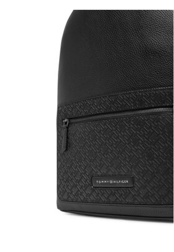 TOMMY HILFIGER - Tommy Hilfiger Plecak Th Monogram Backpack AM0AM13208 Czarny. Kolor: czarny. Materiał: skóra