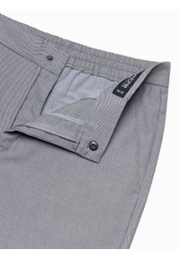 Ombre Clothing - Spodnie męskie chino z gumką w pasie SLIM FIT - szare V2 OM-PACP-0157 - XXL. Okazja: na co dzień. Kolor: szary. Materiał: poliester, elastan, wiskoza. Styl: casual #2