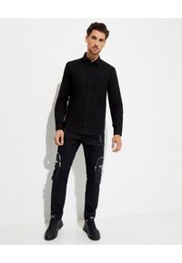 Versace Jeans Couture - VERSACE JEANS COUTURE - Czarna koszula. Kolor: czarny. Materiał: materiał. Długość rękawa: długi rękaw. Długość: długie. Styl: klasyczny #4