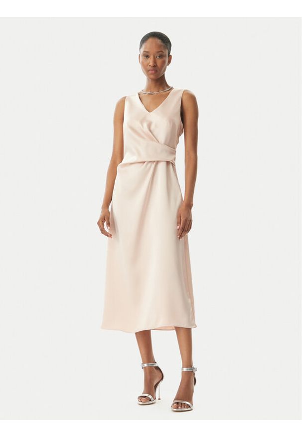 Rinascimento Sukienka koktajlowa CFC0122928003 Różowy Regular Fit. Kolor: różowy. Materiał: syntetyk. Styl: wizytowy