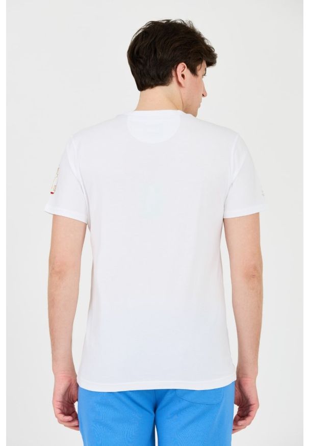 La Martina - LA MARTINA Biały męski t-shirt Jersey, Rozmiar M. Kolor: biały. Materiał: jersey