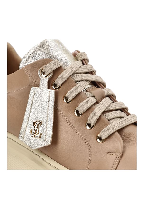 Brązowe Sneakersy Libero Modne Obuwie Damskie. Okazja: na co dzień. Zapięcie: sznurówki. Kolor: brązowy. Materiał: jeans, skóra. Styl: elegancki, casual, sportowy