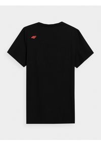 4f - T-shirt regular z nadrukiem męski. Kolor: czarny. Materiał: bawełna. Wzór: nadruk