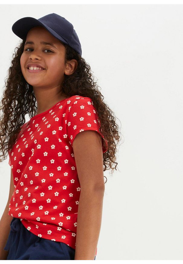 bonprix - T-shirt z czystej bawełny organicznej (2 szt.). Kolor: czerwony. Materiał: bawełna