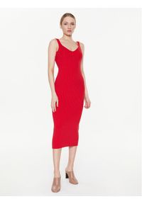 MMC STUDIO - MMC Studio Sukienka dzianinowa Light Skin Czerwony Slim Fit. Kolor: czerwony. Materiał: wiskoza #1