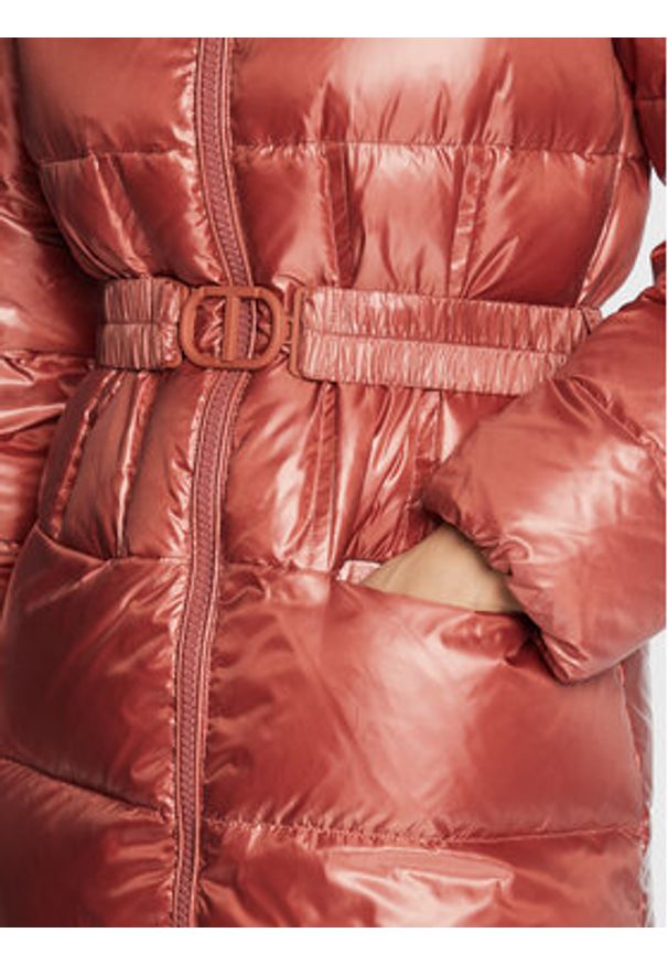 TwinSet - TWINSET Płaszcz zimowy 222TT2211 Różowy Regular Fit. Kolor: różowy. Materiał: syntetyk. Sezon: zima