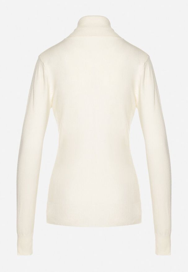 Born2be - Jasnobeżowy Golf Sweter z Wiskozą i Kaszmirem Zailaya. Okazja: na co dzień. Typ kołnierza: golf. Kolor: beżowy. Materiał: wiskoza, kaszmir. Styl: casual