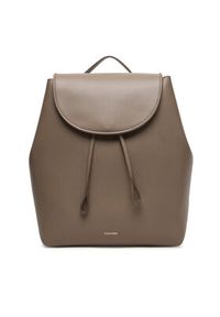 Calvin Klein Plecak Foil Logo Large Flap Backpack LV04F3505G Brązowy. Kolor: brązowy. Materiał: skóra #6