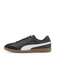 Buty do piłki nożnej halowej Puma King. Materiał: zamsz, skóra, kauczuk. Szerokość cholewki: normalna. Sport: piłka nożna