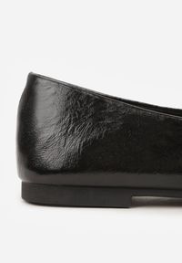 Renee - Czarne Gładkie Balerinki Basic z Zaokrąglonym Noskiem Kaleta. Okazja: na co dzień. Kolor: czarny. Materiał: skóra, jeans. Wzór: gładki. Styl: casual, klasyczny #3