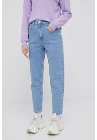 Tommy Jeans jeansy BF6132 damskie high waist. Stan: podwyższony. Kolor: niebieski