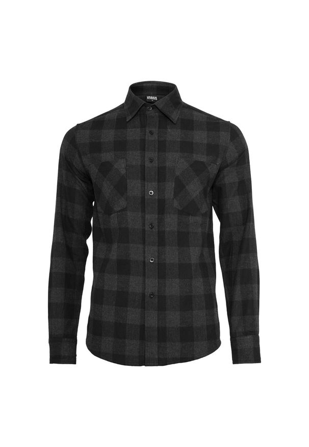 Urban Classics - Koszula Urban Classic basic flanell. Kolor: wielokolorowy, czarny, brązowy. Styl: elegancki